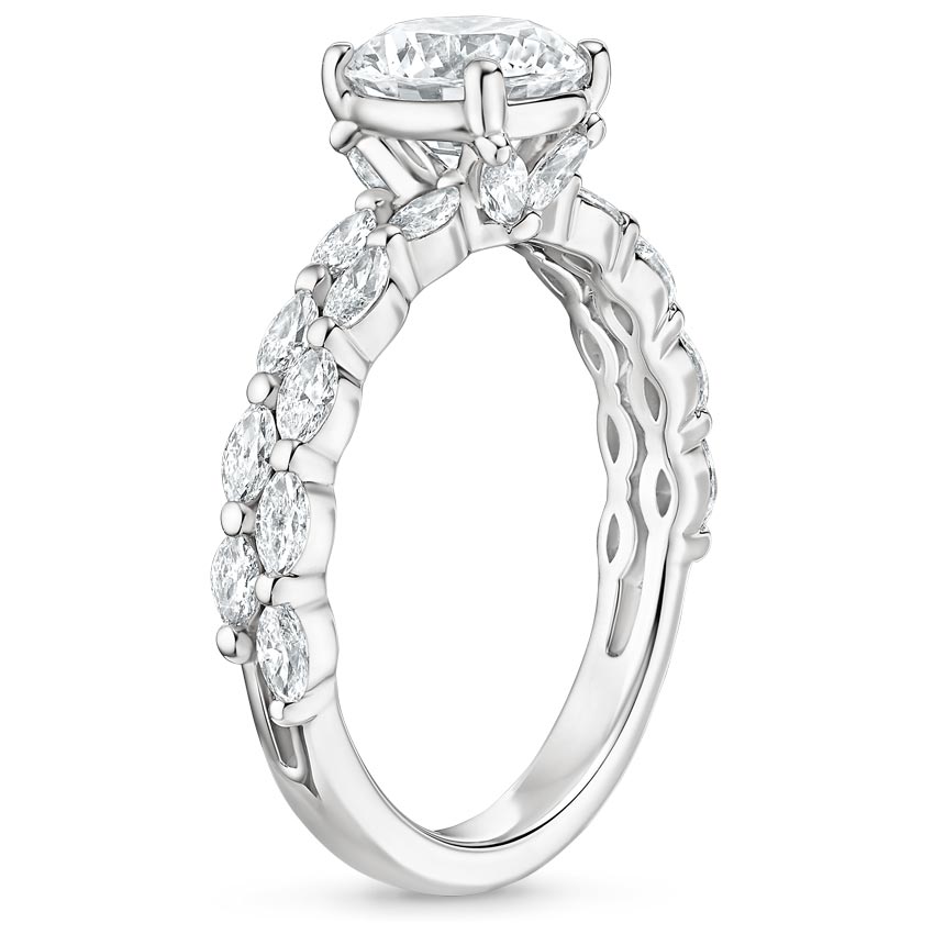 18K White Gold Mirage Diamond Ring, large side view