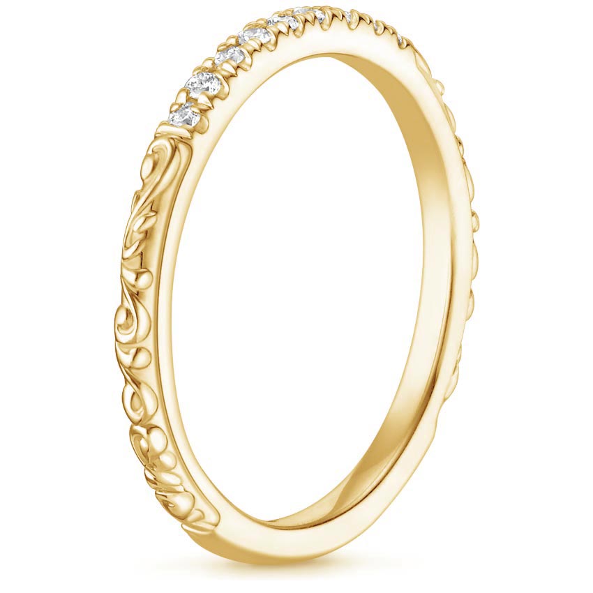 18K Yellow Gold Adeline Diamond Ring, large side view