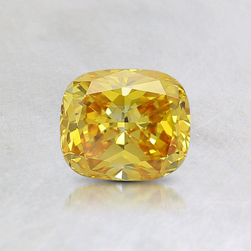 0.55 Ct. Fancy Vivid Orangy Yellow Cushion Lab Grown Diamond