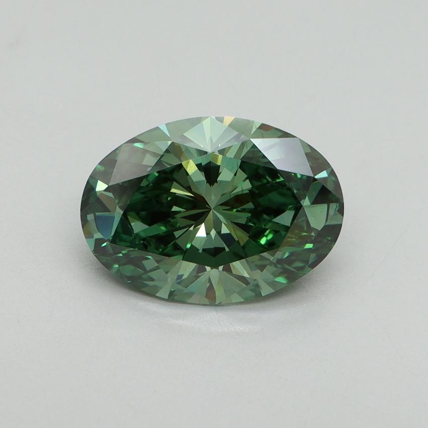 2.19 Ct. Fancy Vivid Green Oval Lab Grown Diamond