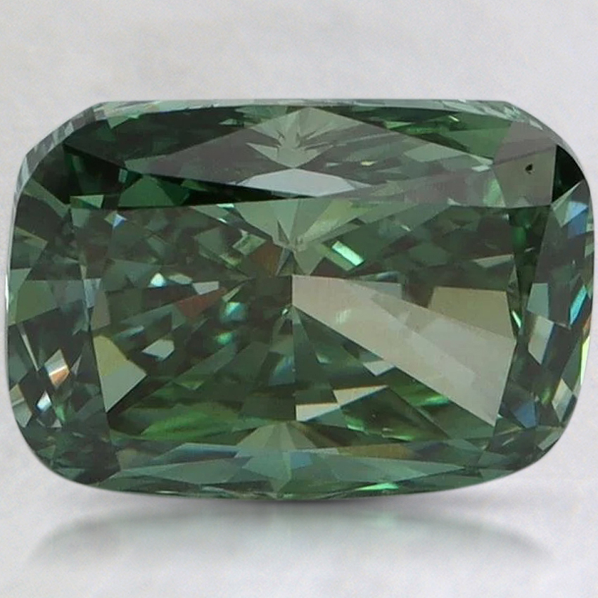 4.01 Ct. Fancy Vivid Pacific Green Cushion Lab Grown Diamond