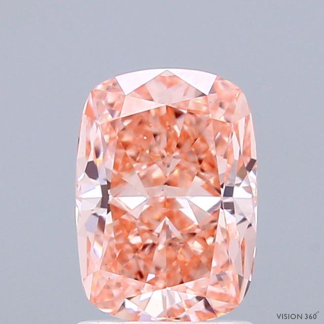 1.53 Ct. Fancy Vivid Pink Cushion Lab Grown Diamond