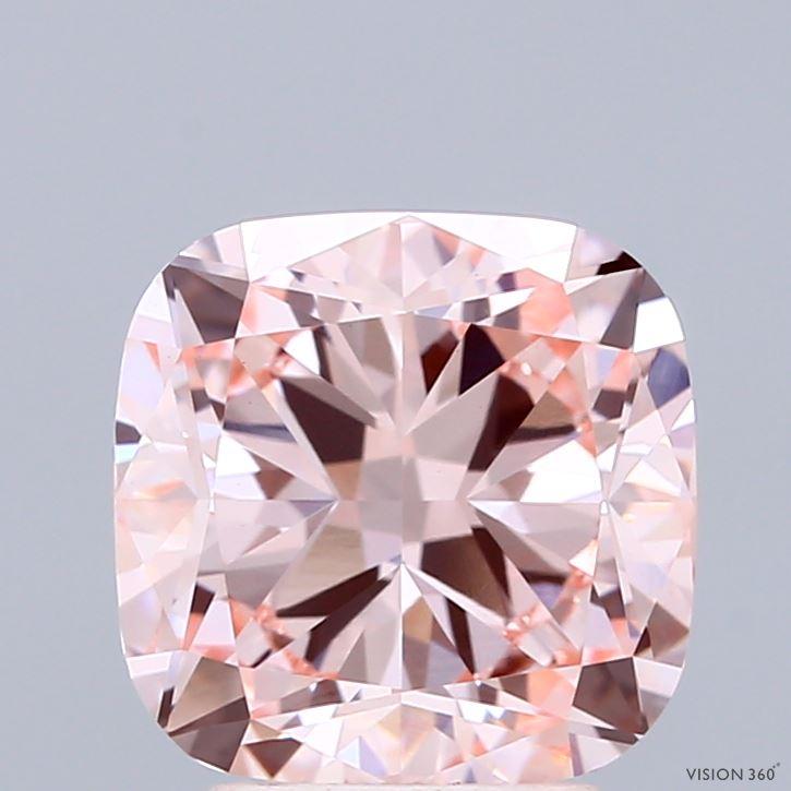 3.03 Ct. Fancy Intense Pink Cushion Lab Grown Diamond