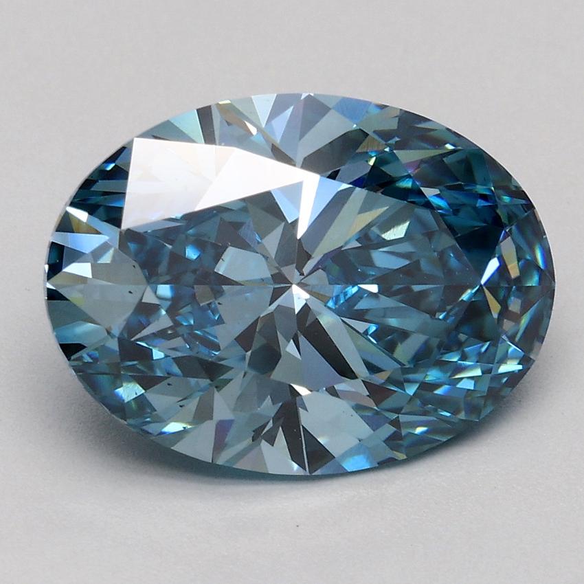 3.06 Ct. Fancy Deep Blue Oval Lab Grown Diamond