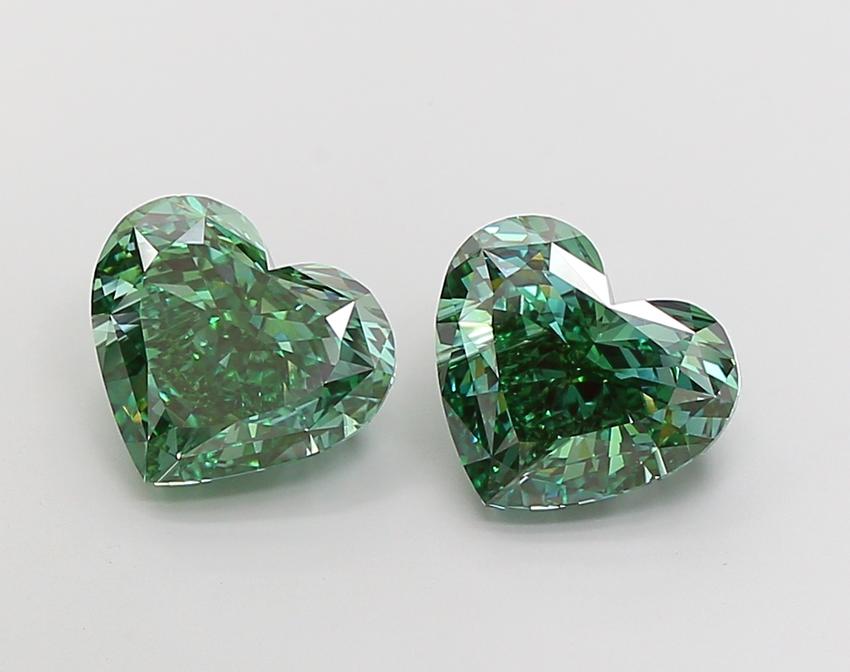 5.05 Ct. Fancy Vivid Green Heart Lab Grown Diamond
