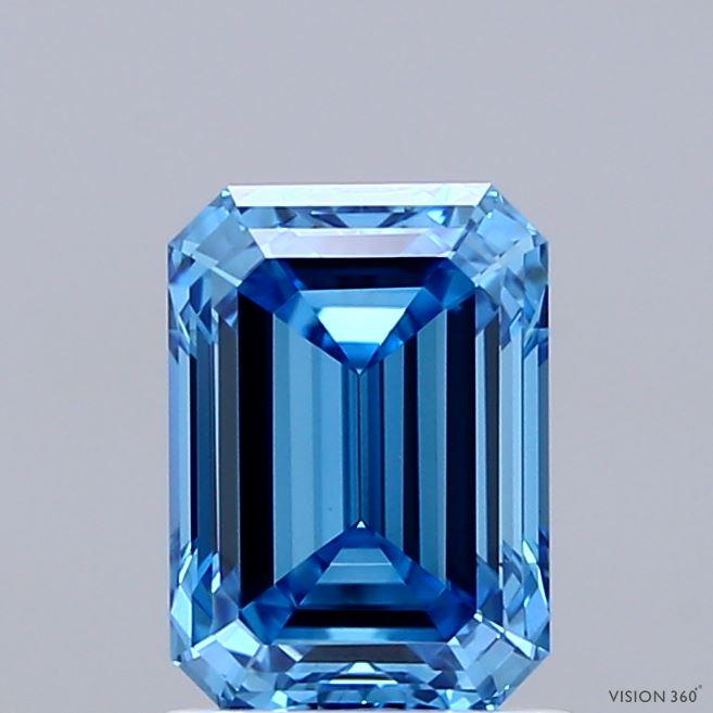 1.53 Ct. Fancy Vivid Blue Emerald Lab Grown Diamond
