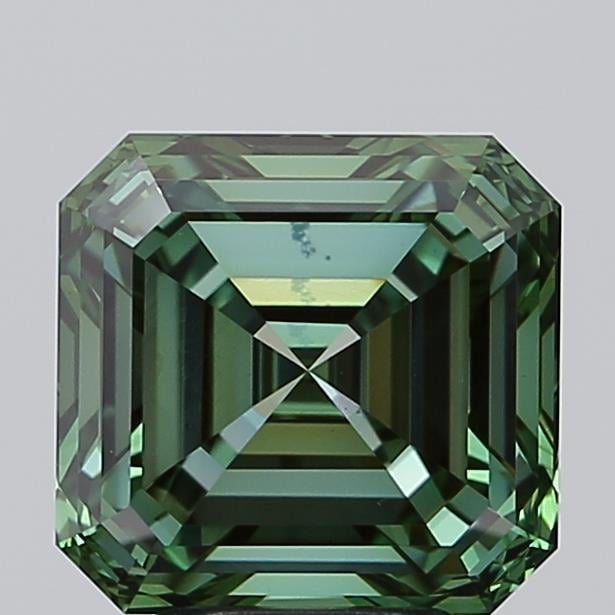 5.00 Ct. Fancy Vivid Green Asscher Lab Grown Diamond