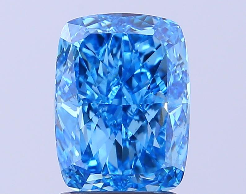 1.89 Ct. Fancy Vivid  Blue Cushion Lab Grown Diamond
