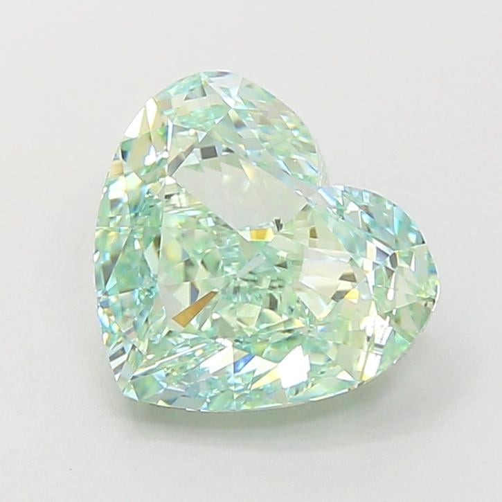 2.57 Ct. Fancy Vivid  Green Heart Lab Grown Diamond