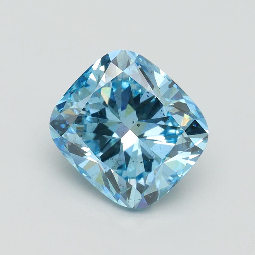 2.70 Ct. Fancy Intense Blue Cushion Lab Grown Diamond
