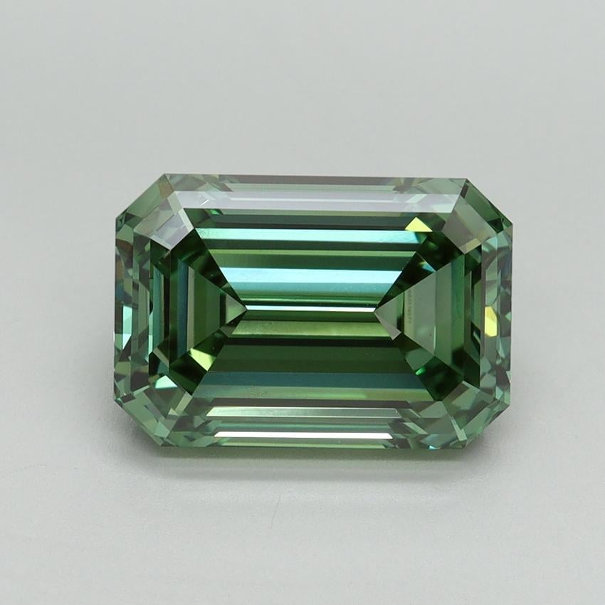 4.09 Ct. Fancy Vivid Pacific Green Emerald Lab Grown Diamond