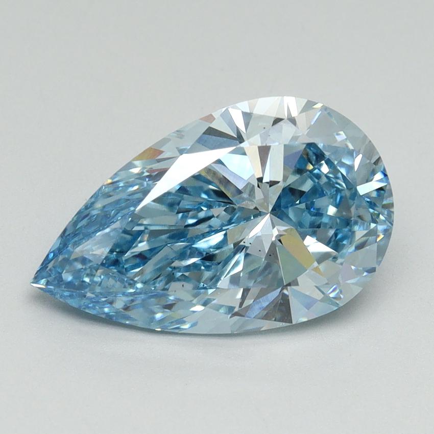 3.04 Ct. Fancy Vivid Blue Pear Lab Grown Diamond