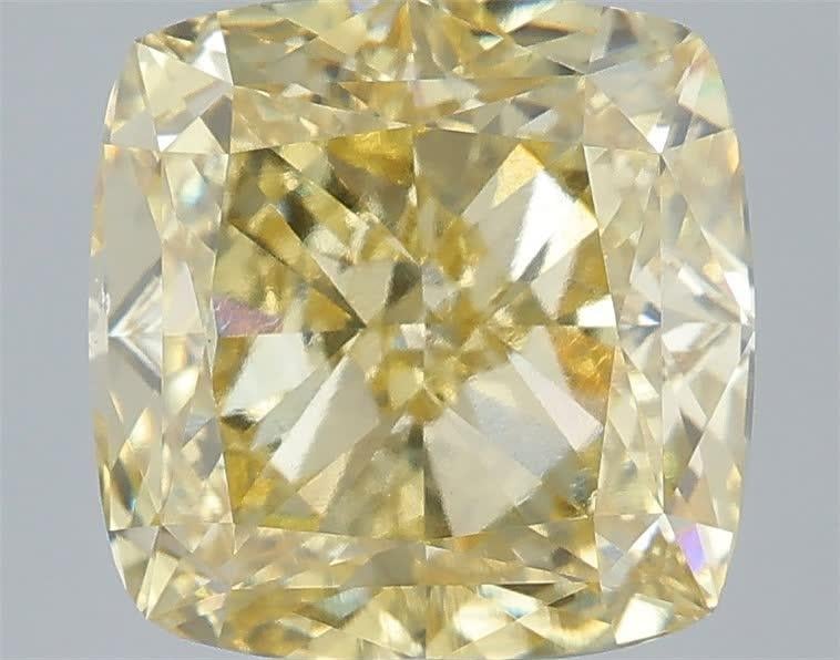 4.01 Ct. Fancy Intense Yellow Cushion Lab Grown Diamond