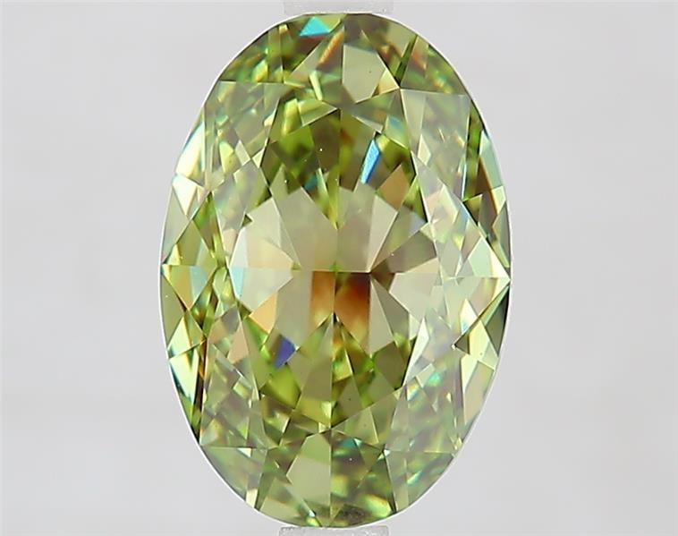 2.89 Ct. Fancy Vivid  Green Oval Lab Grown Diamond