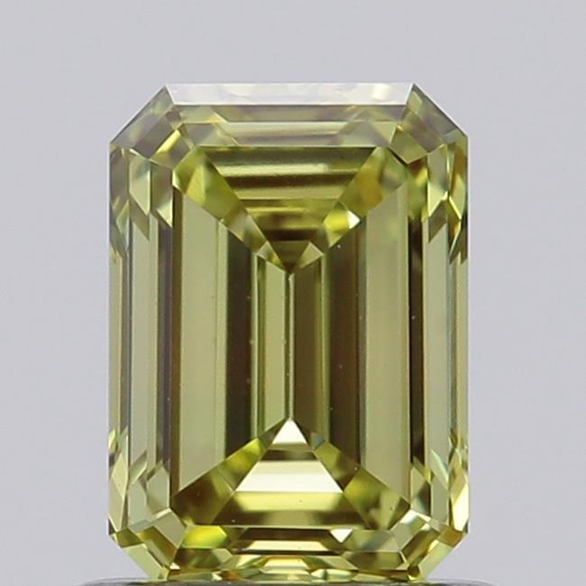 0.86 Ct. Fancy Intense Yellowish Green Emerald Lab Grown Diamond