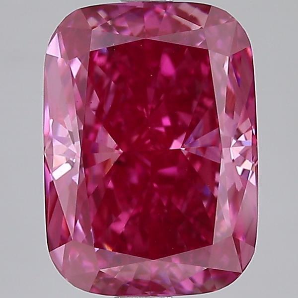 4.03 Ct. Fancy Vivid Pink Cushion Lab Grown Diamond