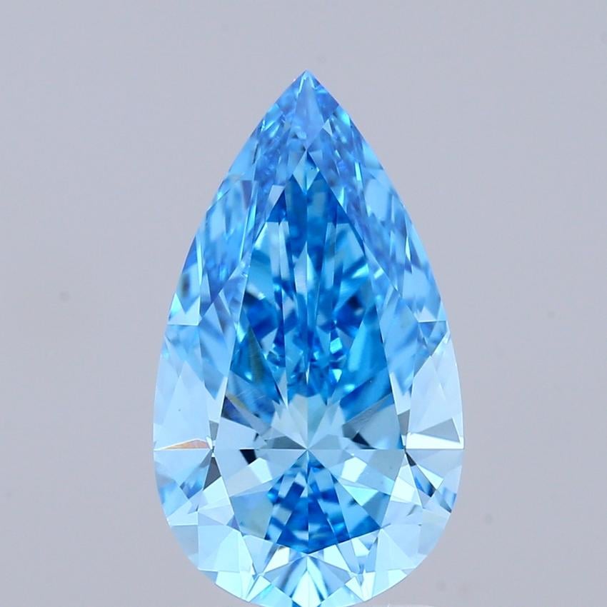 2.13 Ct. Fancy Vivid Blue Pear Lab Grown Diamond