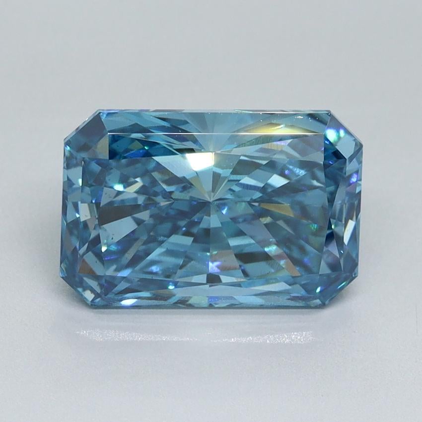 3.09 Ct. Fancy Vivid Malibu Blue Radiant Lab Grown Diamond