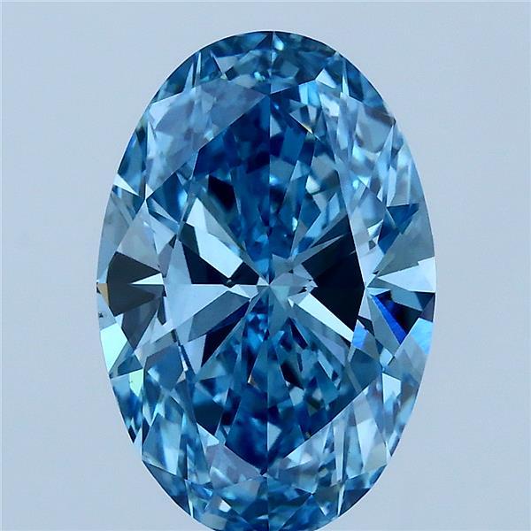 3.01 Ct. Fancy Vivid Blue Oval Lab Grown Diamond