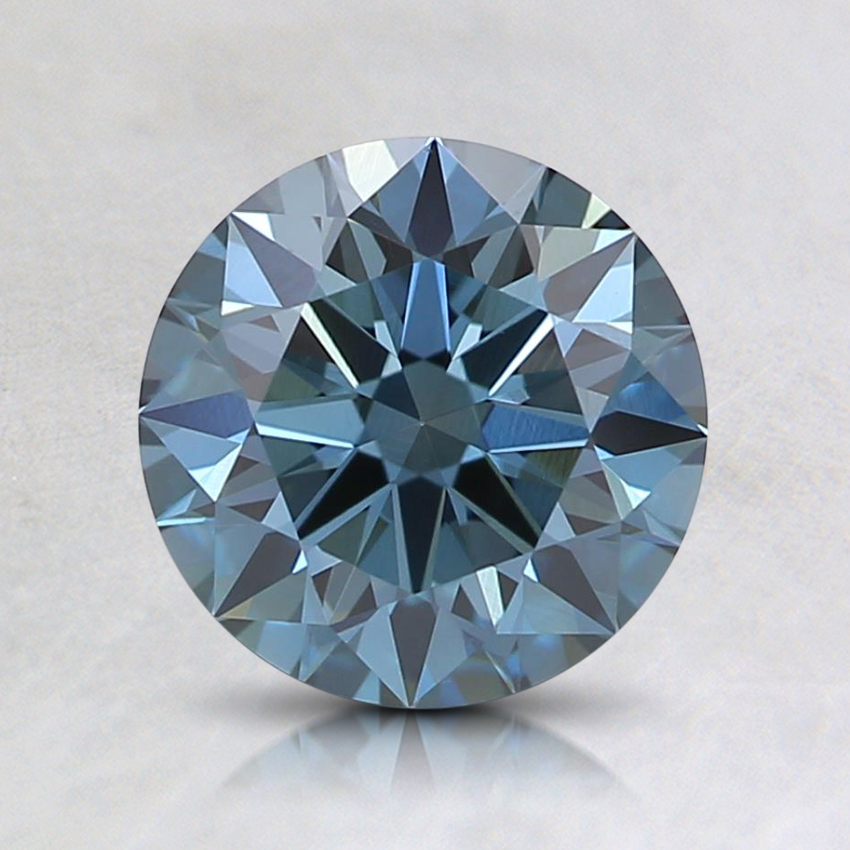 1.18 Ct. Fancy Intense Greenish Blue Round Lab Grown Diamond