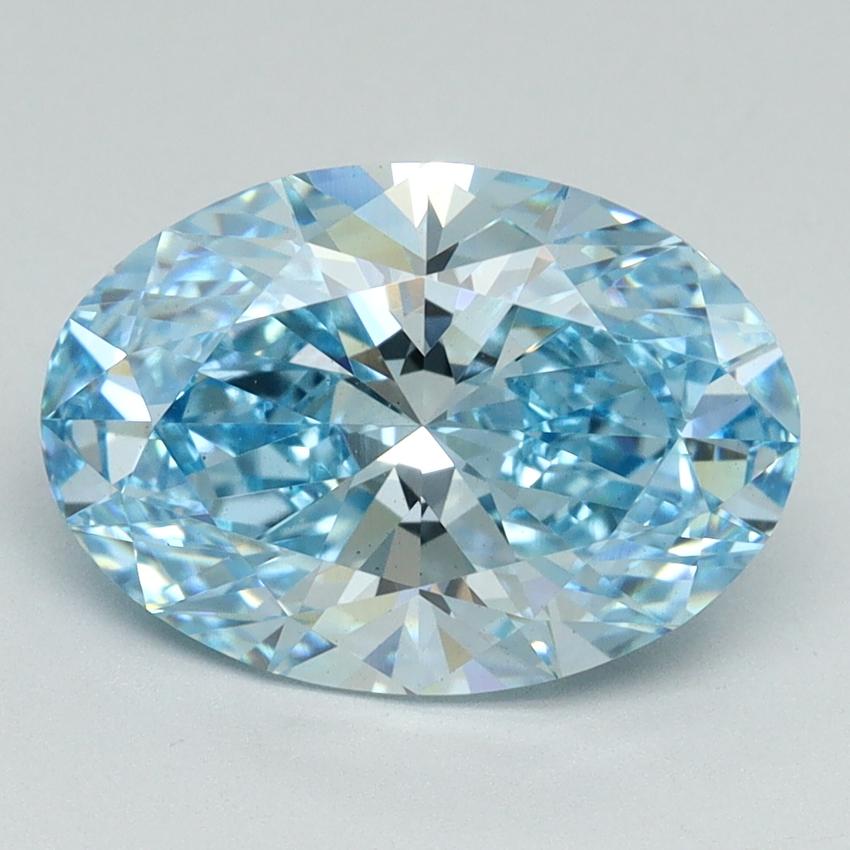 3.07 Ct. Fancy Vivid Blue Oval Lab Grown Diamond