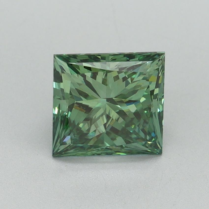 1.54 Ct. Fancy Vivid Green Princess Lab Grown Diamond