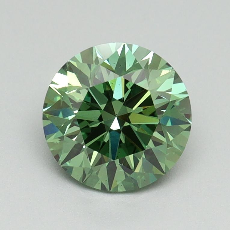 1.15 Ct. Fancy Vivid Green Round Lab Grown Diamond
