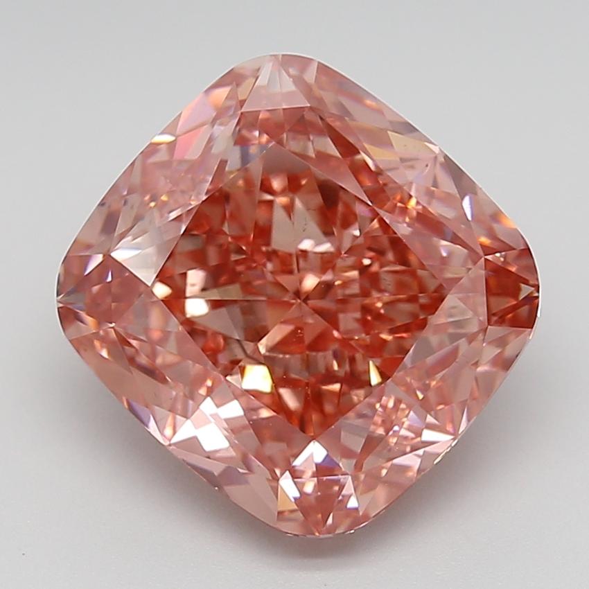 8.17 Ct. Fancy Vivid  Pink Cushion Lab Grown Diamond