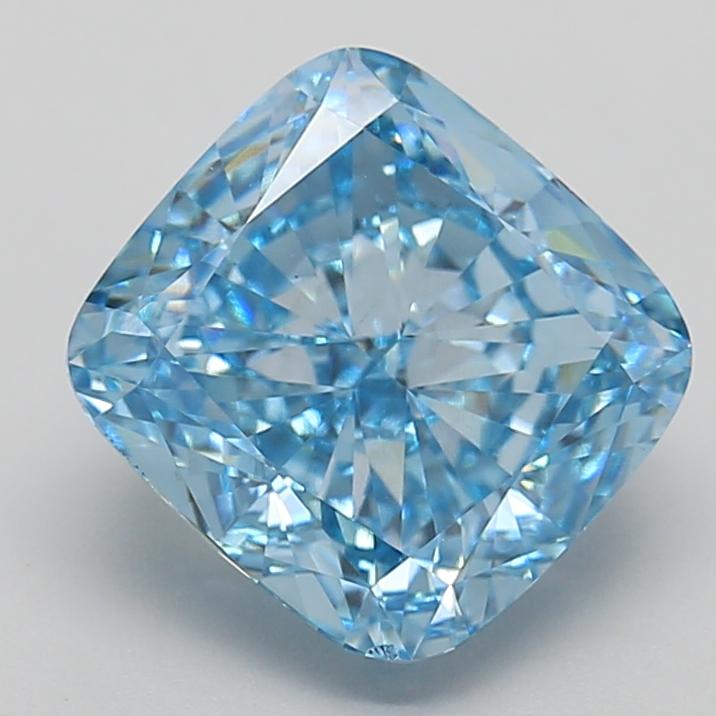 5.02 Ct. Fancy Vivid  Blue Cushion Lab Grown Diamond