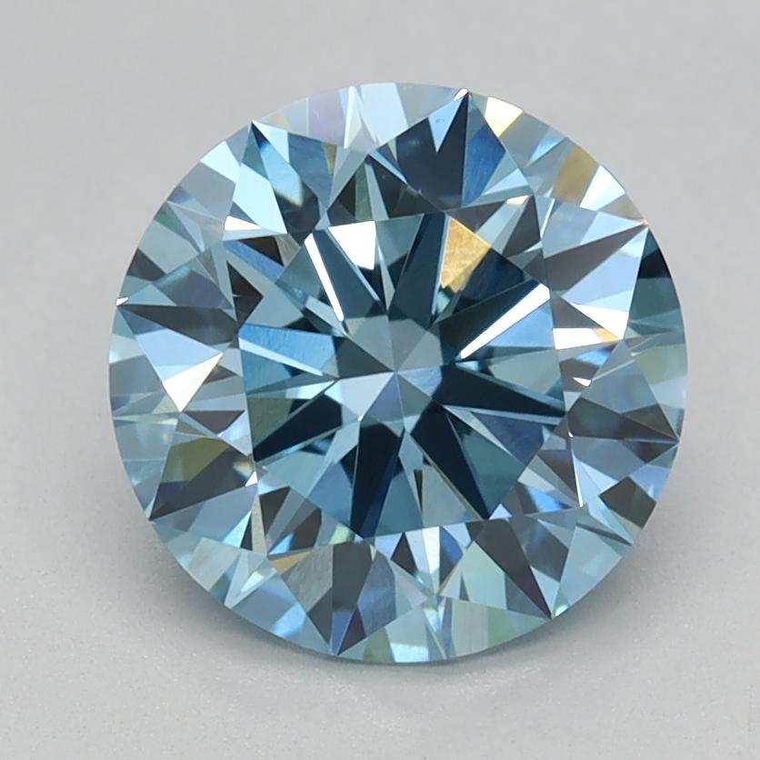 1.58 Ct. Fancy Vivid Blue Round Lab Grown Diamond