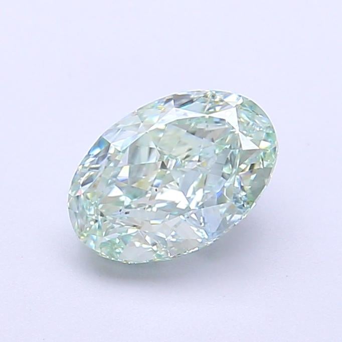 1.21 Ct. Fancy Vivid  Green Oval Lab Grown Diamond