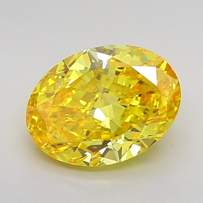 1.70 Ct. Fancy Vivid Yellow Oval Lab Grown Diamond