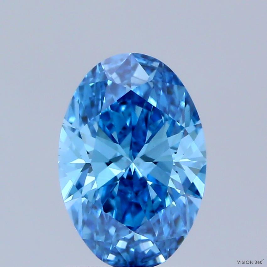 1.04 Ct. Fancy Vivid Blue Oval Lab Grown Diamond
