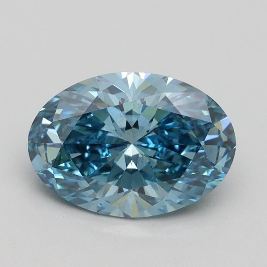 1.54 Ct. Fancy Vivid Blue Oval Lab Grown Diamond