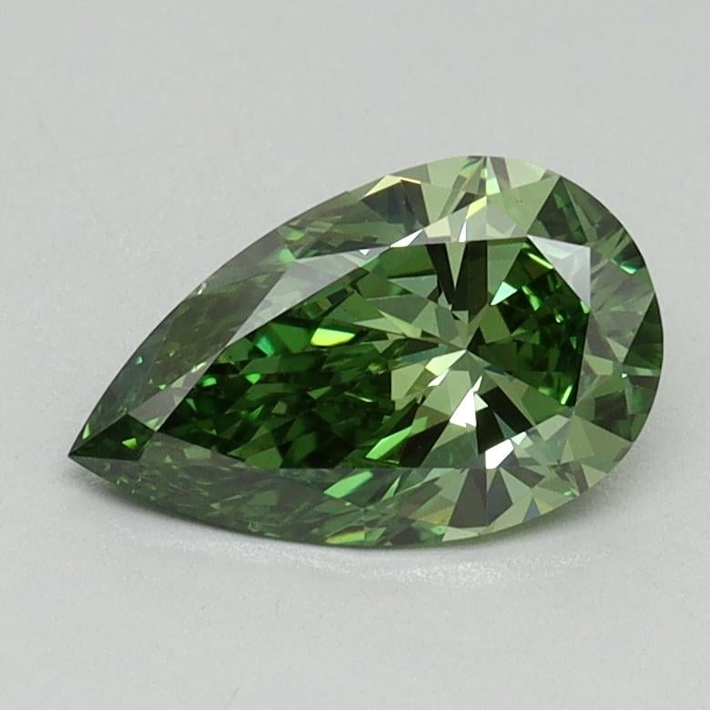 0.90 Ct. Fancy Vivid Pacific Green Pear Lab Grown Diamond