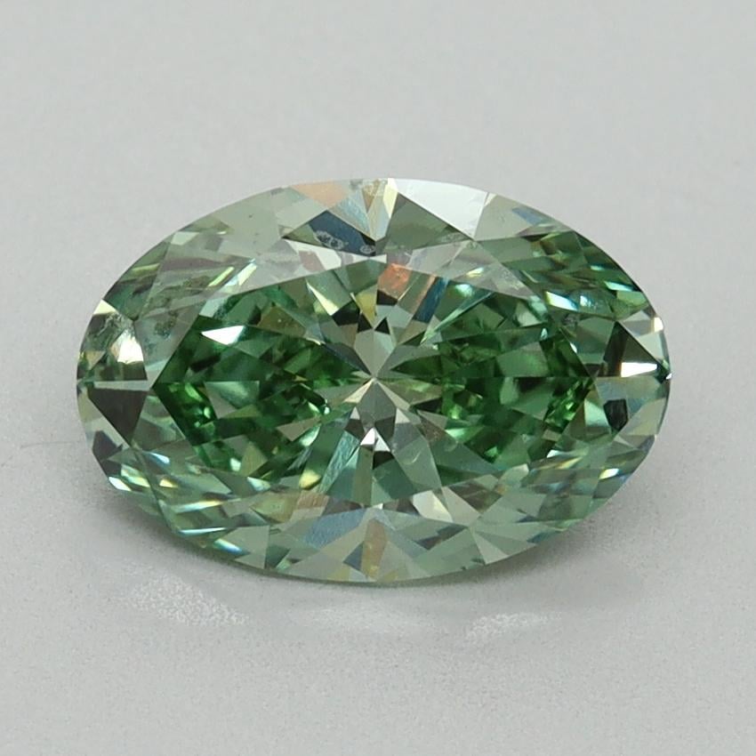 1.62 Ct. Fancy Vivid Green Oval Lab Grown Diamond