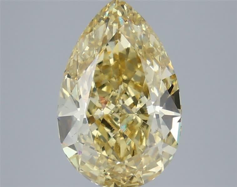 4.04 Ct. Fancy Intense Yellow Pear Lab Grown Diamond