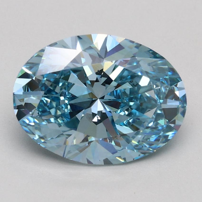 2.05 Ct. Fancy Vivid Blue Oval Lab Grown Diamond