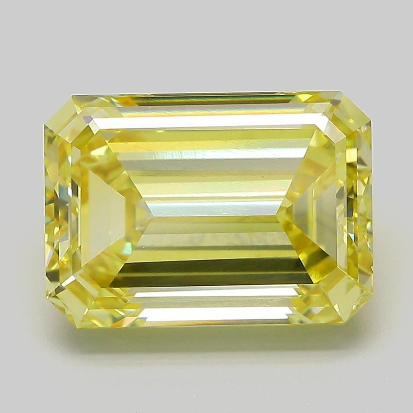 6.82 Ct. Fancy Intense  Yellow Emerald Lab Grown Diamond