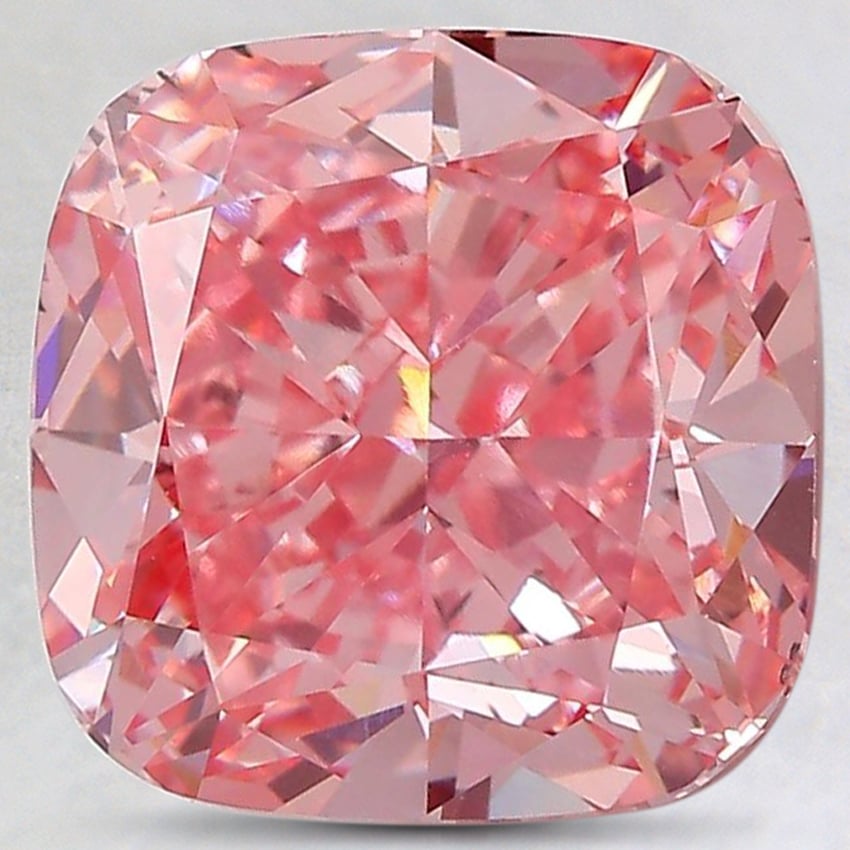 5.03 Ct. Fancy Vivid Pink Cushion Lab Grown Diamond