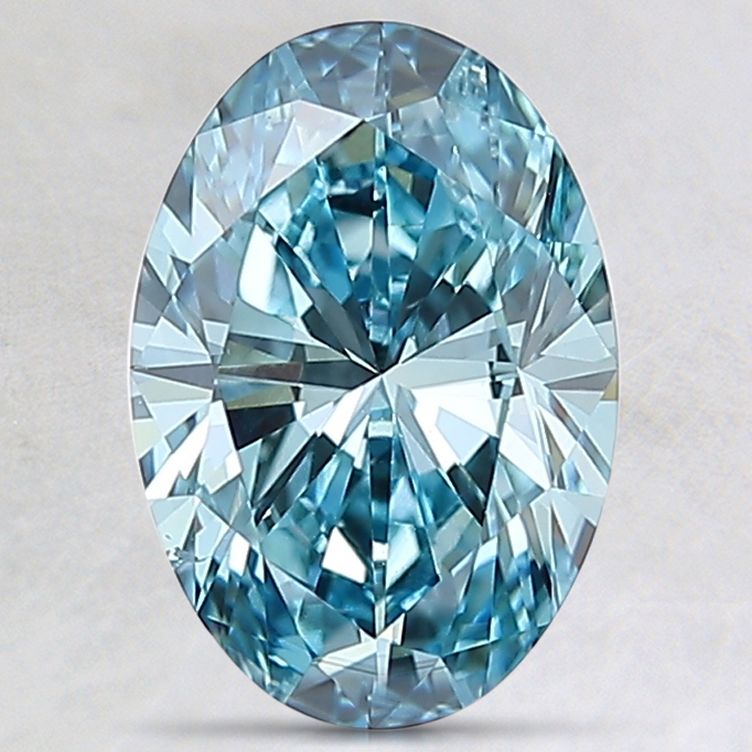 1.50 Ct. Fancy Intense Green Blue Oval Lab Grown Diamond