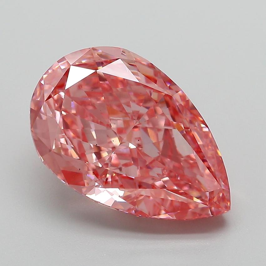 7.03 Ct. Fancy Vivid Pink Pear Lab Grown Diamond
