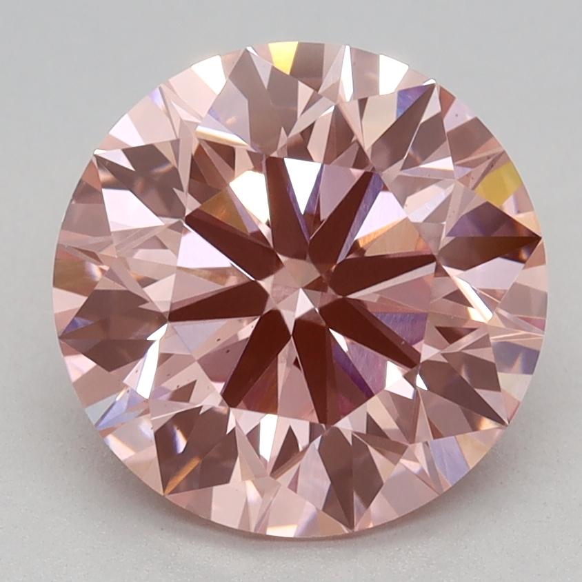 2.30 Ct. Fancy Vivid Pink Round Lab Grown Diamond