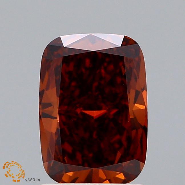 1.5 Ct. Fancy Deep Brownish Orange Cushion Lab Grown Diamond