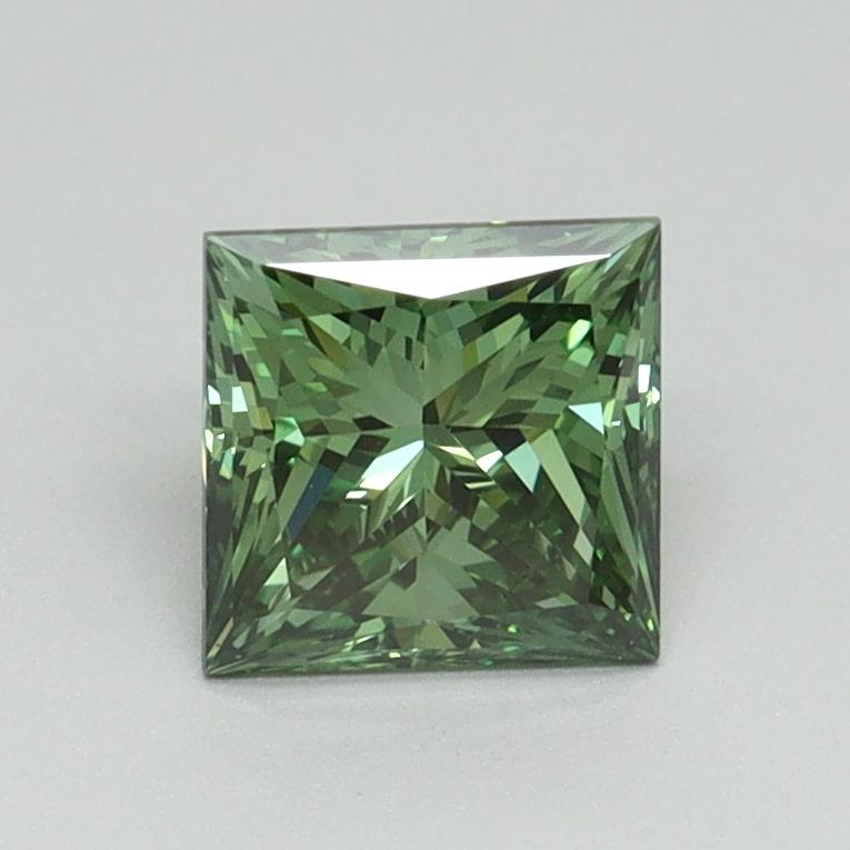 0.99 Ct. Fancy Vivid Green Princess Lab Grown Diamond