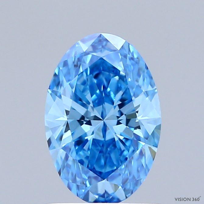 1.14 Ct. Fancy Vivid Blue Oval Lab Grown Diamond
