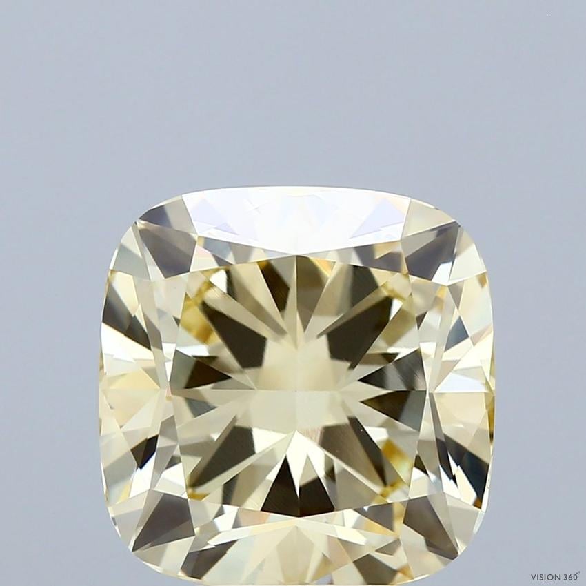 6.60 Ct. Fancy Light Yellow Cushion Lab Grown Diamond
