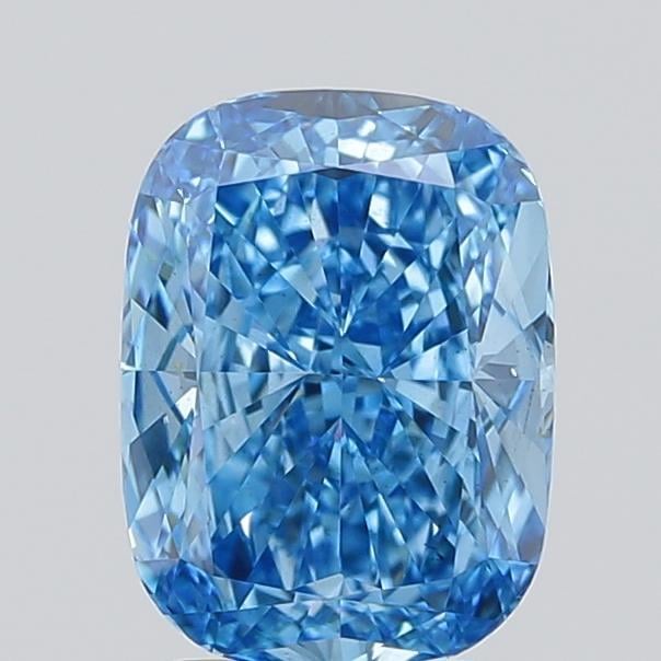 2.50 Ct. Fancy Vivid Blue Cushion Lab Grown Diamond