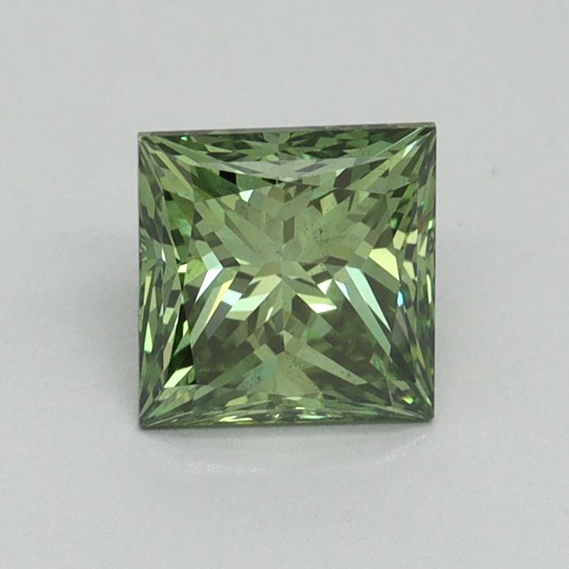 1.19 Ct. Fancy Vivid Green Princess Lab Grown Diamond