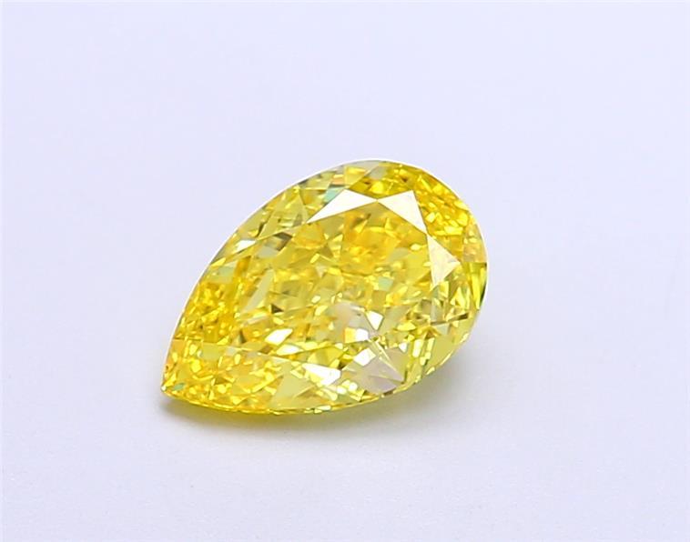 1.08 Ct. Fancy Vivid  Yellow Pear Lab Grown Diamond